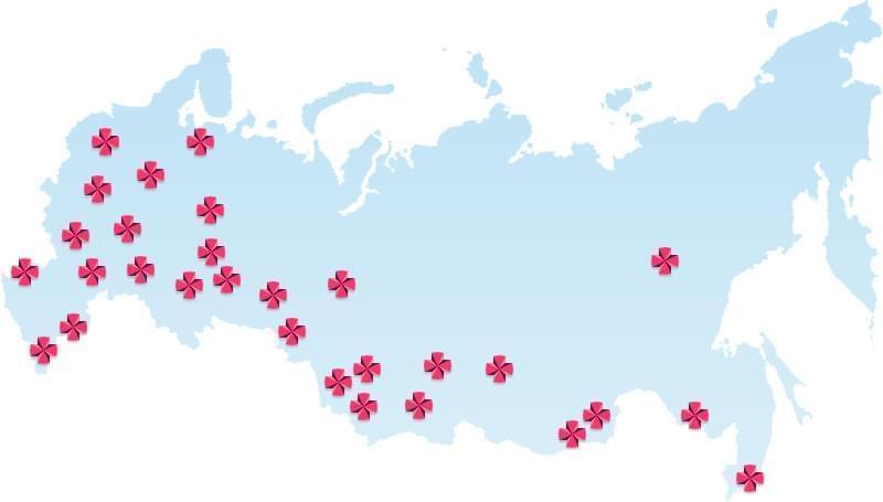 Сеть партнерских центров по всей России